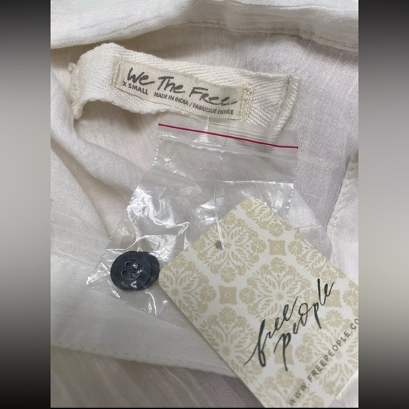 NWT We The Free People Float Away Shirt Size XS-Optic White Oversize Button Up - Picture 8 of 11